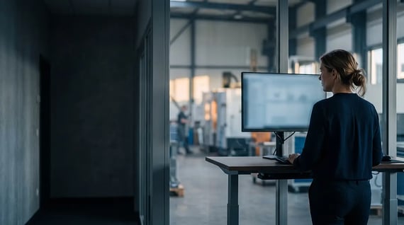 Fachkraft im Mittelstand prüft den Business Case für KI in ERP-Prozessen